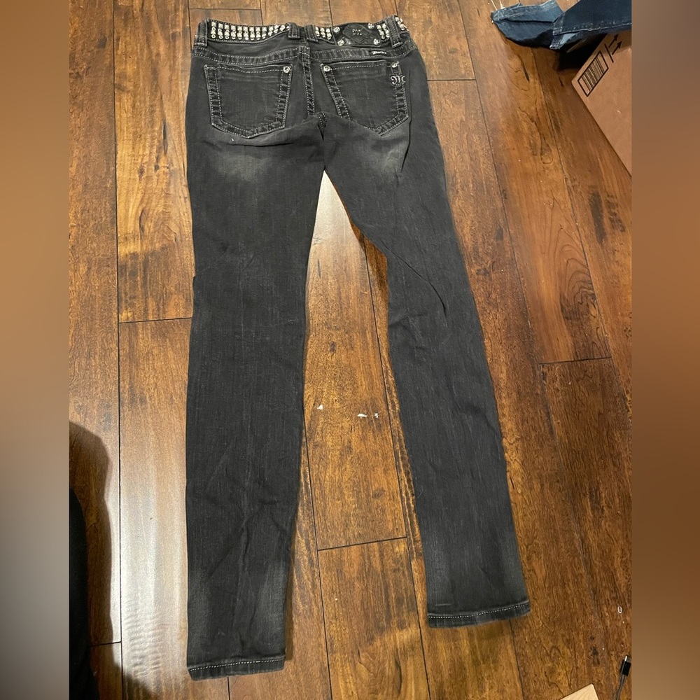 Women’s Washed Black Skinny Jeans Miss Me - Picture 2 of 4